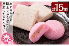 A0-240 ＜期間限定！2025年2月～4月末の間に発送予定＞極上元かるかんと季節のかるかんセット(春)計15個【徳重製菓とらや】霧島市 国産 鹿児島県産 郷土菓子 お菓子 和菓子 スイーツ 銘菓 かるかん あんこ 餡 饅頭 まんじゅう セット バレンタイン ホワイトデー