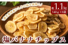 A0-251 錦江湾の自然塩をまぶした塩バナナチップス(合計約1.1kg・140g×8袋)【かわいち国分】霧島市 バナナチップ バナナ ばなな チップス チップ 果物 ドライフルーツ お菓子 スイーツ 塩 天然塩