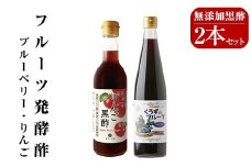 A5-020 フルーツ発酵酢ブルーベリー(500ml）・りんご(490ml)セット【重久盛一酢醸造場】  霧島市 重久本舗 フルーツ黒酢 黒酢 酢 お酢 ドリンク