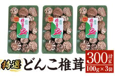 A8-015 特選！どんこ椎茸(100g×3個)  【かごジン】霧島市 国産 野菜 きのこ キノコ 椎茸 しいたけ シイタケ 原木栽培 小分け セット 九州産