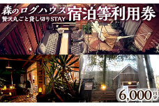 K-162-A 森のログハウス★贅沢丸ごと貸し切りSTAY宿泊等利用券＜6,000円分＞【chichinpuipuihouse】宿泊 九州 旅行 チケット クーポン 宿泊券 旅行券 チチンプイプイハウス
