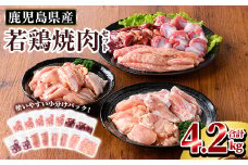 K-221 鹿児島県産 若鶏焼肉セット (合計4.2kg)【TRINITY】 霧島市 国産 冷凍 真空パック 小分け 鶏肉 鳥肉 詰め合わせ