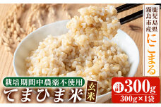 K-391-A 《令和6年産》てまひま米・玄米(品種：にこまる)(計300g：300g×1袋)【末蜜農園】霧島市 お米 玄米 米 こめ コメ ご飯 ごはん 栽培期間中農薬不使用