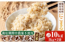 K-391-C 《令和6年産》てまひま米・玄米(品種：にこまる)(計10kg：5kg×2袋)【末蜜農園】霧島市 お米 玄米 米 こめ コメ ご飯 ごはん 栽培期間中農薬不使用