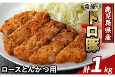 K-382-B 鹿児島県産霜降りトロ豚 ロースとんかつ用(計1kg)【ふるさと産直バザール】霧島市 肩ロース 豚カツ トンカツ 豚肉 国産 鹿児島県産 肉 精肉 小分け