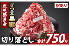 K-429-A ＜訳あり＞鹿児島県産 さつま黒豚切り落とし(計750g) 【ふるさと産直バザール】霧島市 部位ミックス 切落し 黒豚 国産 鹿児島県産 肉 精肉 ワケアリ
