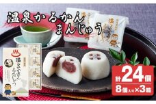 K-593-C 温泉かるかんまんじゅう1箱8個入り(計24個) 【財宝】 霧島市 和菓子 個包装 ギフト かるかん 饅頭 まんじゅう お菓子 九州 銘菓 お土産 あんこ スイーツ おみやげ 贈り物 こし餡 温泉水使用 鹿児島県