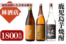 芋焼酎  「たなばた無濾過」 「ヤマトザクラヒカリ」 「紅椿」 1800ml 各1本 一升瓶 3本セット 25度 鹿児島 いちき串木野市 地元3酒造 の 本格芋焼酎 飲み比べ セット! 【C-156H】