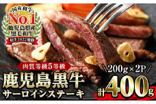 鹿児島黒牛 サーロイン ステーキ 400g（200g×2P）5等級 内閣総理大臣賞受賞！日本一 の 鹿児島黒牛 冷凍 小分け 国産 鹿児島県産 BBQ ステーキ【K-105】【B-223H】