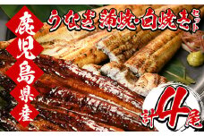 厳選！国産 鹿児島県産 うなぎ 蒲焼 2尾 ＋ 白焼き 2尾 の 食べ比べ セット 鰻養殖生産量日本一 鹿児島県産新仔うなぎ使用 こだわりの地焼き！ 冷凍うなぎ 秘伝のタレ 付き うな重 うな丼 きざみ鰻 うなぎのせいろ蒸し弁当にもオススメ！ 贈答 ギフト にも！【南竹鰻加工】【C-200H】