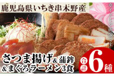 いちき串木野市の特産品詰め合わせ！「さつま揚げ5種」と「まぐろラーメン3食分」！冷蔵 さつま揚げ 食べ比べ 鹿児島 串木野【A-1468H】