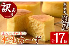 【訳あり！簡易包装】ご自宅用！ふわっふわのスフレタイプのプチケーキ！半生ちーず 計17個 冷凍 個包装 スイーツ チーズケーキ【A-1595H】