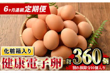 【6か月定期便】健康電子卵 赤卵 Lサイズ 360個（10個×36パック）1回あたり 60個（10個×6パック）（うち、割れ保証分10個）国産 鹿児島県産 鶏卵 1パック10個入りで使い勝手がいい！【E-115H】
