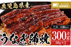 鹿児島県産うなぎ蒲焼300g（60g×5袋）レンジ対応可 鹿児島県産 うなぎ蒲焼 をご家庭で！ 【A-1777H】