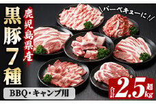 恵味の黒豚 BBQ・キャンプ用セット(7種・合計2.5kg超！)  冷凍 小分け 国産 鹿児島県産 黒豚 BBQ や キャンプ に ピッタリな7種セット！大容量！【B-368H】