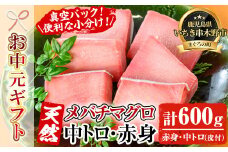 【令和7年お中元対応】天然! 旬の メバチマグロ 冷凍 約600g (中トロ(皮付) 100g×2 赤身 100g×4)を 便利 な 小分け 柵 でお届け! まぐろ 刺身 中とろ 赤身 メバチまぐろ 小分け 【海鮮まぐろ家】 【TA-272H】