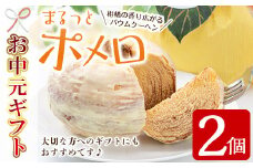 【令和7年お中元対応】 まるっとポメロ 2個（約360g×2個）一層一層丁寧に焼き上げた オリジナル バウムクーヘン！鹿児島県産 サワーポメロ を使用した スイーツ！【TA-261H】