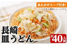 長崎皿うどん 40人前！（ 2人前(麺100g)×20袋）セット！ あんかけスープ付き サクサク 細麺 かた焼きそば 常温保存可 備蓄にも！大容量！【A-1920H】
