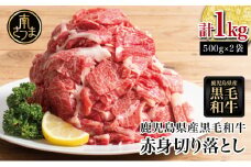 【鹿児島県産】黒毛和牛 赤身 切り落とし 計1kg (500g×2） 切落し 牛丼 すき焼き 肉じゃが 炒め物 小分け 冷凍 スターゼン 南さつま市