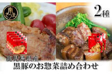 【鹿児島県産】黒豚のお惣菜詰め合わせ（2種） ロース 味噌漬け バラ角煮 総菜 おかず 冷凍 南さつま市