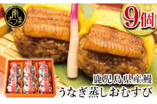 【鹿児島県産 鰻】万のせうなぎお結び9個 国産 ウナギ 鰻 オニギリ 冷凍おにぎり 蒸しおむすび ご飯 鹿児島県産米 小分け 簡単調理 おかず お惣菜 南さつま市 贈り物 ギフト 贈答用