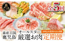 【お試し版】オールスター厳選お肉定期便（全5回） 牛肉 豚肉 すき焼き しゃぶしゃぶ 赤身 焼肉 冷凍 定期便 鹿児島 南さつま市