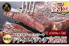 【定期便 全5回】ドライエイジング 国産黒毛和牛 ロースステーキ （熟成牛ロースステーキ約500g×5回） スターゼン 牛肉 焼肉 バーベキュー BBQ 冷凍 熟成 定期配送