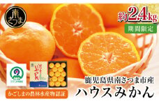 【7月～8月発送】鹿児島県産 ハウスみかん 約2.4kg（化粧箱入り） 果物 フルーツ 柑橘 旬 みかん ハウスミカン JAさつま日置 南さつま市