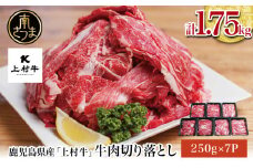 【カミチクブランド】鹿児島県産 上村牛切り落とし 1.75kg（250g×7P） 切落とし 牛肉 国産 ブランド和牛 牛丼 肉じゃが カレー 炒め物 お肉 小分け 冷凍 カミチク 南さつま市