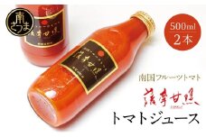 鹿児島県産 フルーツトマト 薩摩甘照 ジュース 計1L（500ml×2本）南国 フルーツトマト100%使用 さつまあまてらす トマトジュース 濃厚 コク 甘み 天然素材 とまと 野菜 飲料 ドリンク ギフト 贈り物 贈答用 化粧箱入り 高槻電器工業 南さつま市