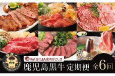 【JA食肉かごしま】鹿児島黒牛定期便（全6回） 和牛日本一の「鹿児島黒牛」お肉 ステーキ すき焼き しゃぶしゃぶ 黒毛和牛 牛肉 定期便 南さつま市