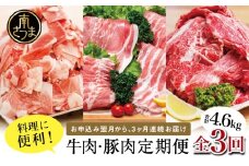 【 定期便 全3回 】 鹿児島県産 便利な牛肉・豚肉定期便 計4.6kg 人気のお肉返礼品を楽しめる 3種類 こま切れ 切落し 切り落とし 鹿児島県産 ブランド牛 牛肉 豚肉 しゃぶしゃぶ ロース 肩ロース 豚バラ バラスライス お肉 冷凍 小分け 定期便 定期配送 セット カミチク コワダヤ スターゼン 南さつま市