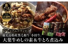 【プレミアムブランド】鹿児島県産黒毛和牛「小田牛」大葉牛めしの素＆牛とろ煮込み 牛肉 お肉 惣菜 常温保存 簡単調理 電子レンジ おかず レトルト 常温 黒毛和牛 小田畜産 南さつま市