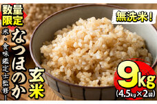 【米の匠】川崎さん自慢のなつほのか＜玄米＞ 計9kg(4.5kg×2袋) b2-032-R6-3w