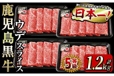 和牛日本一！＜鹿児島黒牛＞ウデスライスセット1.2kg b8-014