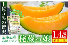 a5-171 【春限定】数量限定！食べるタイミングがわかるメロン「秘蔵っ娘」赤玉(赤肉)1個