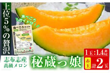 b5-128 【春限定】数量限定！食べるタイミングがわかるメロン「秘蔵っ娘」赤玉(赤肉)2個