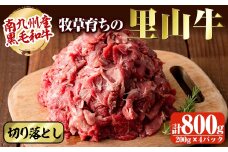 【家計応援】 ＜切り落とし＋1P付き！＞国産黒毛和牛 牧草育ちの里山牛 切り落とし計800g(200g×4パック) 黒毛和牛 和牛 肉 牛肉 国産 切り落とし 赤身 真空パック a9-042
