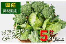 p8-114 【期間限定】国産キャベツ・ブロッコリーセット計5kg以上