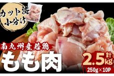 【家計応援】小分けで便利！南九州産若鶏もも肉切身 計2.5kg(250g×10P) a1-141