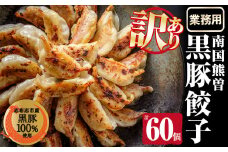 【訳あり・業務用】鹿児島県志布志産黒豚100％使用!南国熊曽黒豚餃子(60個) a1-060