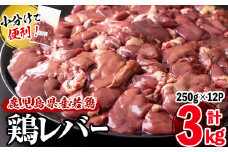 小分けで便利！鹿児島県産鶏レバー 計3kg(250g×12P) a0-358