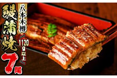 【数量限定】八本木樽鰻の蒲焼 160g以上×7尾＜計1120g以上＞ c7-001