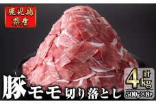鹿児島県産 豚モモ肉切り落とし(計4kg・500g×8P)  a8-082