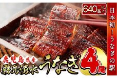 【志布志市人気No.1お礼の品】霧島湧水鰻の蒲焼き 160g以上×4尾＜計640g以上＞　うなぎ 鰻 ウナギ 4尾 国産 九州産 蒲焼き かばやき 冷凍 うな重 ひつまぶし タレ 山椒 ランキング 人気 b3-018