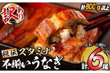 【訳あり】鹿児島県産！秘伝のスタミナうなぎ蒲焼き＜計6尾・計800g以上＞ c5-025