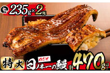 日ノ本一の鰻の蒲焼き＜特大＞2尾セット(計470g以上) b3-010