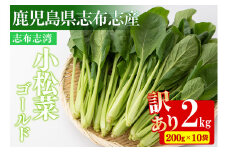 【期間限定・訳あり】志布志湾小松菜ゴールド(計2kg 200g×10袋) 小松菜 こまつな こまつ菜 野菜 やさい 小分け パスタ ナムル スムージー ラーメン 炊き込みご飯 期間限定 訳あり 訳アリ 鹿児島県産 志布志 a2-080