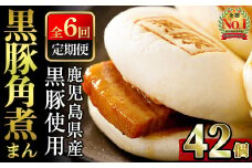 【定期全6回】レンジでお手軽！黒豚角煮まんじゅう 計42個(7個×6回) 豚 黒豚 角煮 鹿児島県産 国産 肉まん まんじゅう 惣菜 おつまみ 定期便 頒布会 t006-013