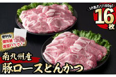 【2025年5月発送予定】南九州産豚肉ロースとんかつ 計1.6kg(100g×16P) a3-194-05